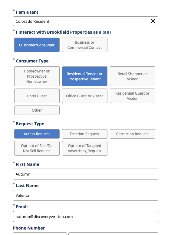 Screenshot of the identity platform making me enter basic details they already know about me